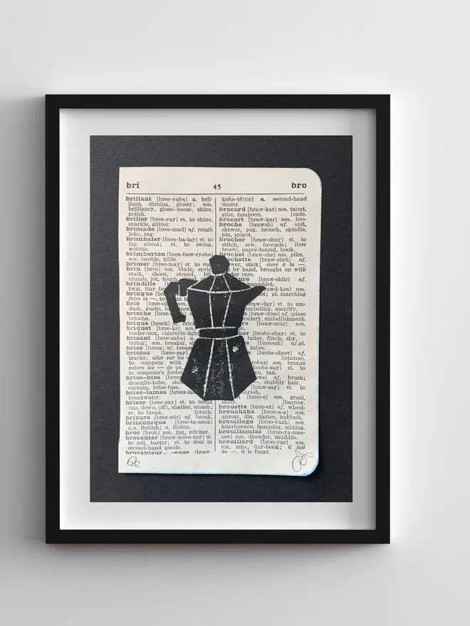 Coffee pot mini print framed