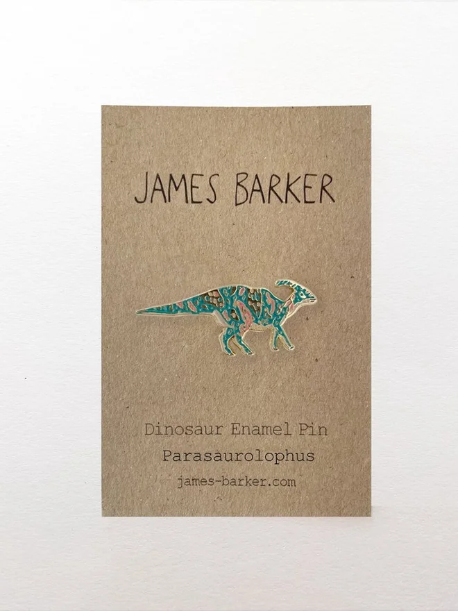 Parasaurolophus Dinosaur Enamel Pin Badge
