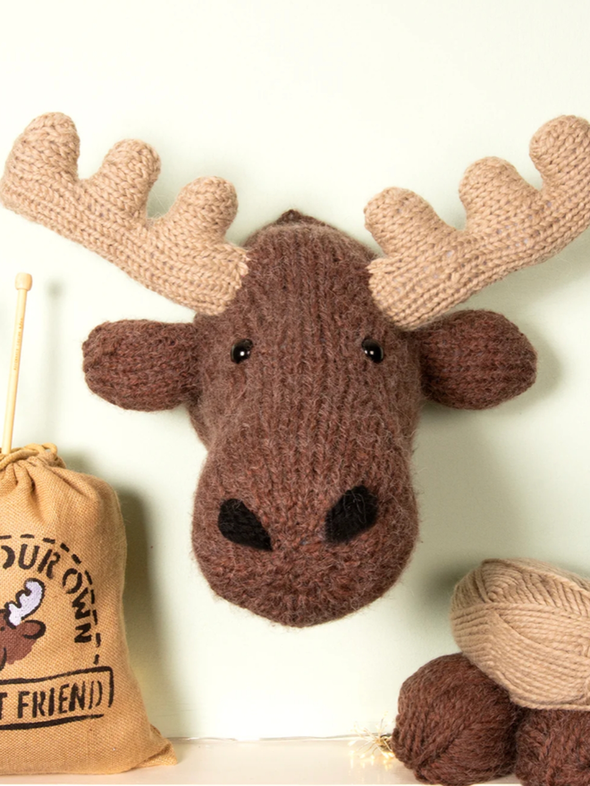 Moose Head Knit Kit. A giant moose head kit.