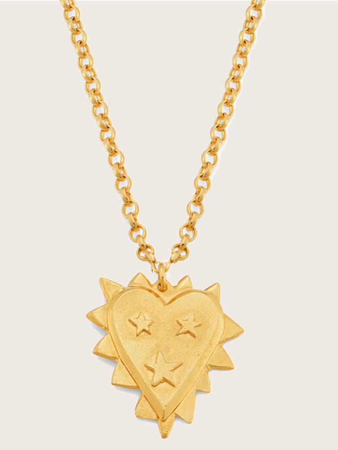 gold jagged heart necklace