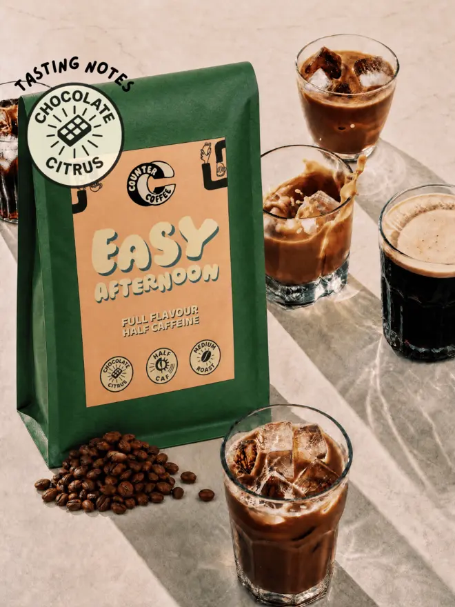 Easy Afternoon. A bag of coffee beans from Counter Coffee.