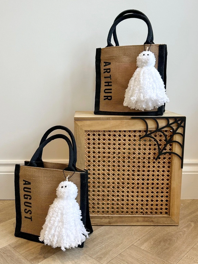 Halloween Treat Bag with a Ghost Tassel