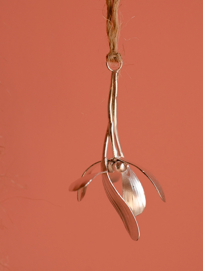 Silver Mistletoe Christmas Decoration 