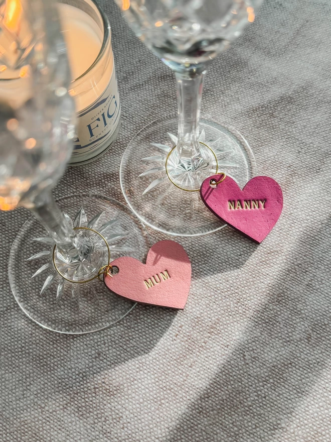 Mother's Day Melting Heart wine glass charm