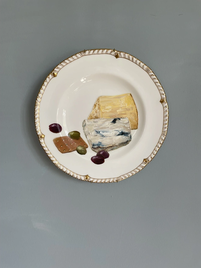 cheese painting on plate