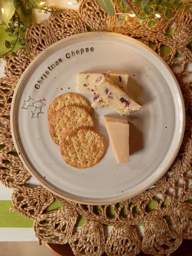 Personalised ceramic Christmas cheese plate