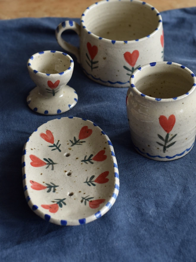 handmade pottery soap dish ceramic 
