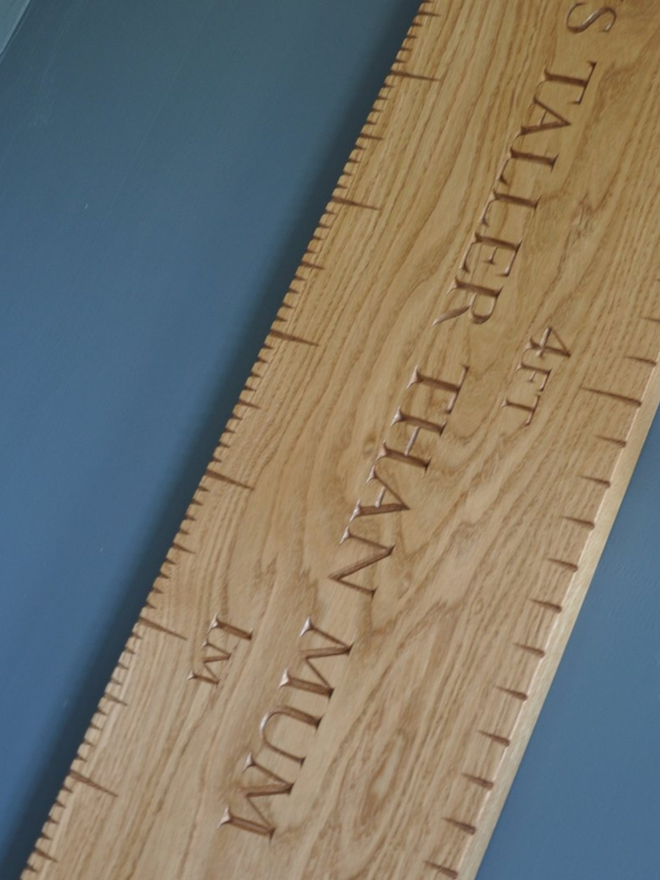 Personalised Oak Height Chart