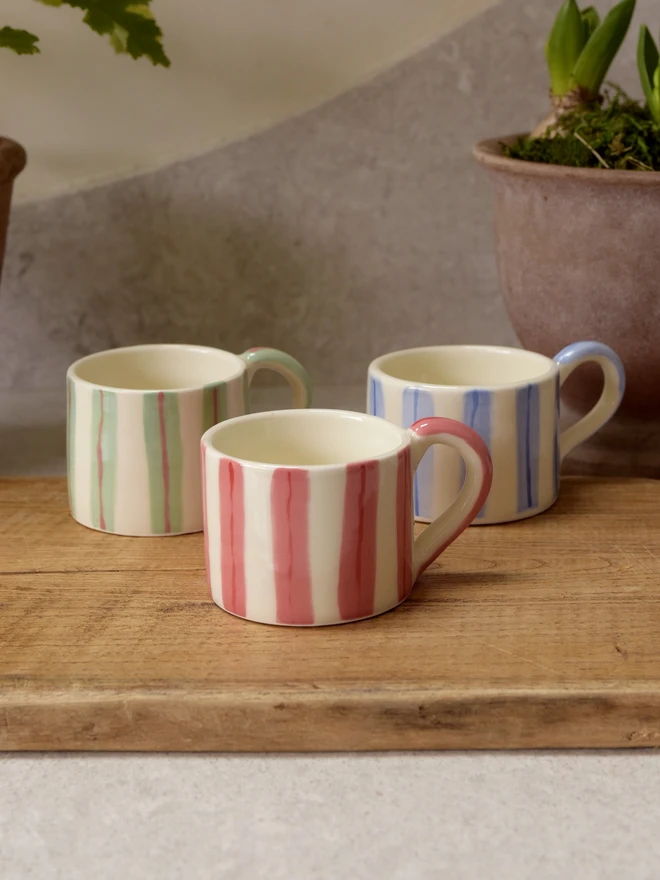 Pink stripey mug