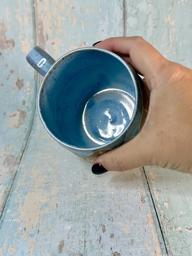 Blue and White Christmas Tree Mug