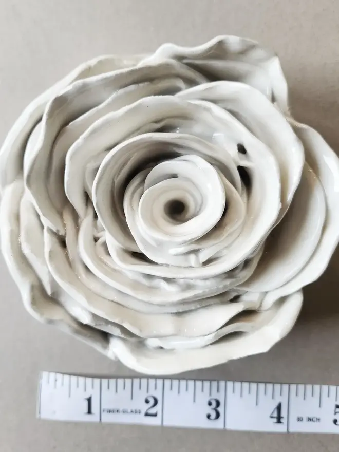 white ceramic rose flower for wall pottery art gift ideas anniversary wedding 