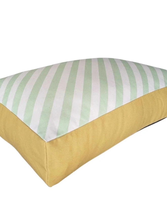  Printed Cotton Patterned Dog Bed, a patterned dog bed sitting on a white surface. 