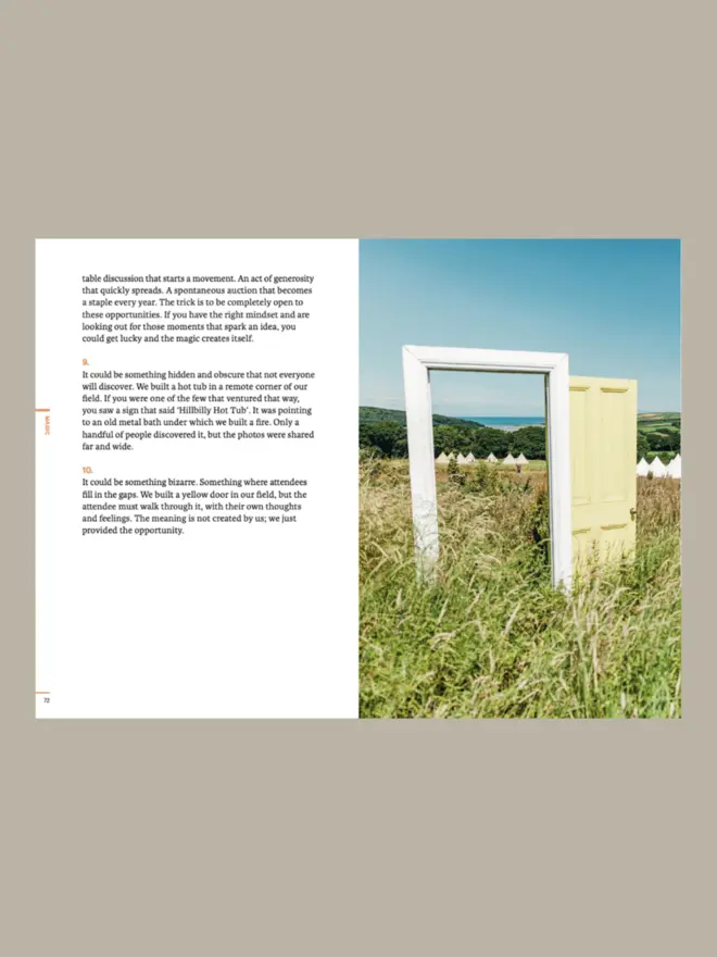 Inside spread of book