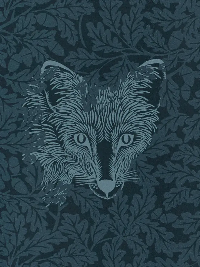 Forest Animals Hiding In English Oak Leaves Wallpaper
