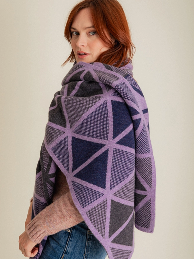 womens lilac oversized blanket scarf