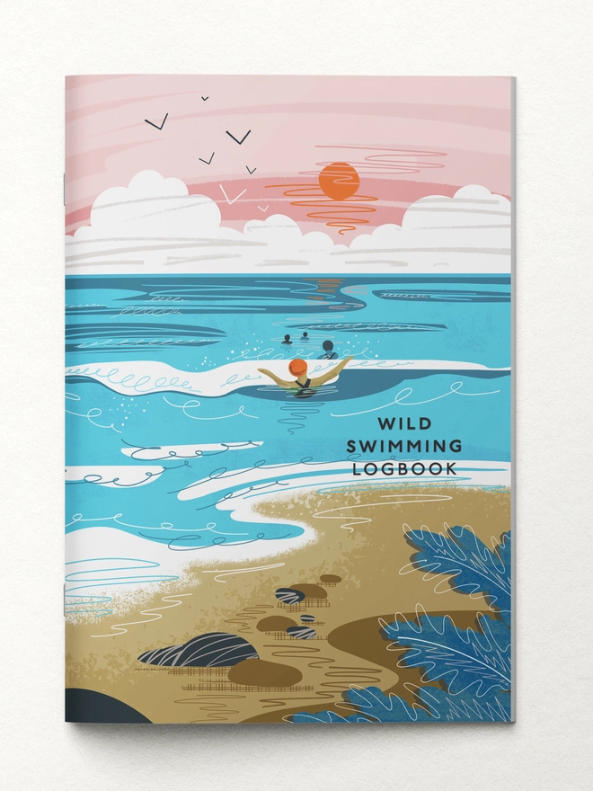wild swimming logbook, wild swimmer gift, swimming gift, cold water swimming, sea swimming gift, feel good gift, outdoor gift, swimming journal, eco friendly stationery, coastal gift, sustainable notebook, gift for swimmers, open water swimming