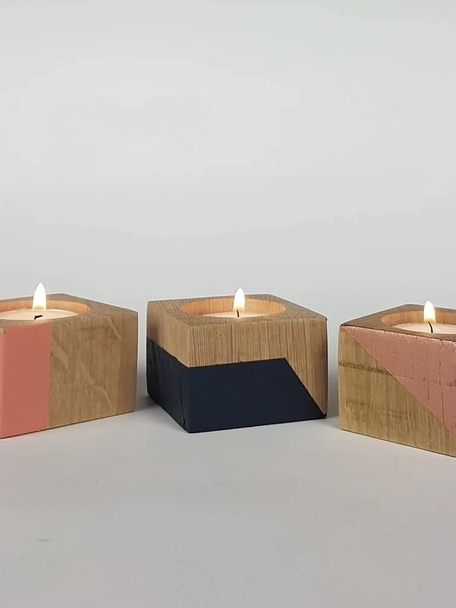 Tiny Wooden Cube Candle