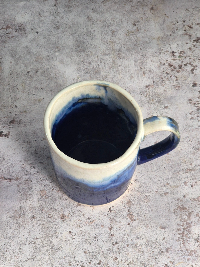 ceramic coffee mug, ceramic mug, lulworth cove mug, blue coffee mug, ceramic tea mug, ceramic mug gift, Jenny Hopps POttery