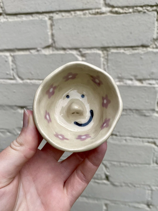 purple flower trinket bowl