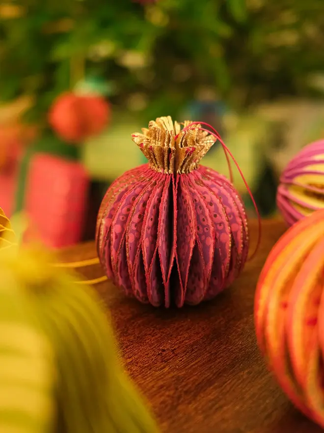 Pomegranate Honeycomb Ornament (Set Of 6)