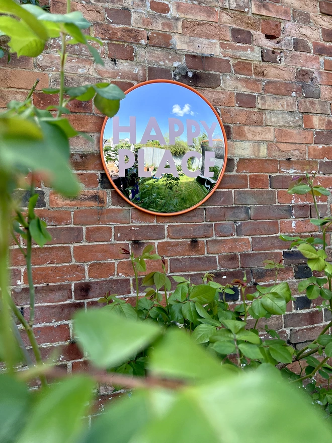 sylvie signs hand painted convex garden mirror