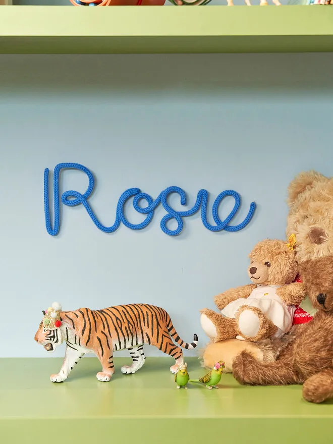 Personalised knitted wall sign for kids