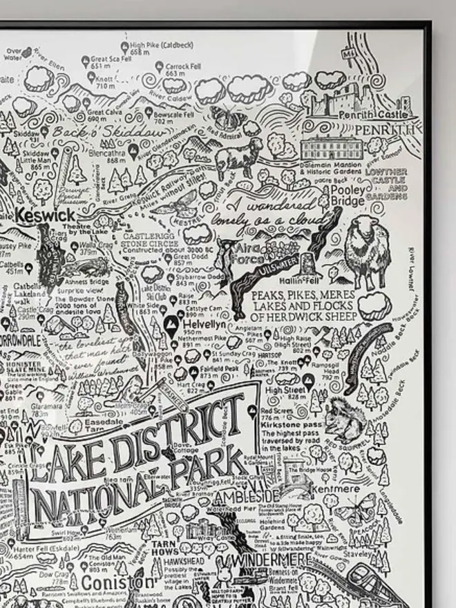 Lake District Poster Wall Art Top Right