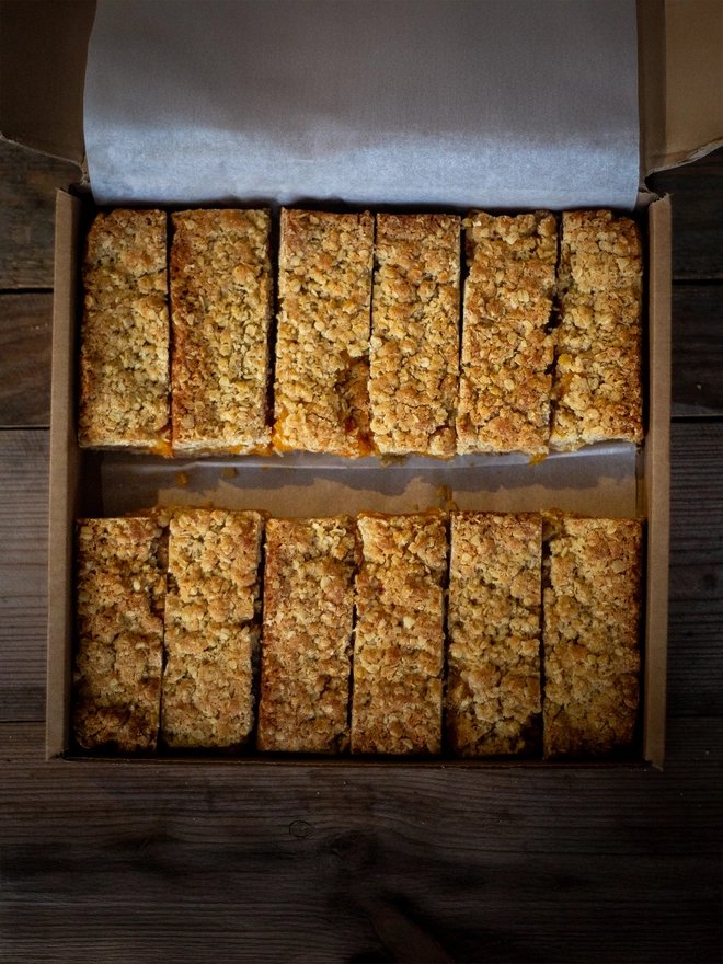 A tray of Apricot Oat Slice