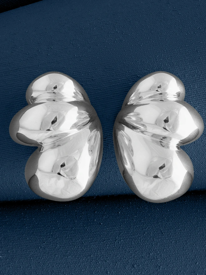 Loel Silver Puffy Wing Earrings