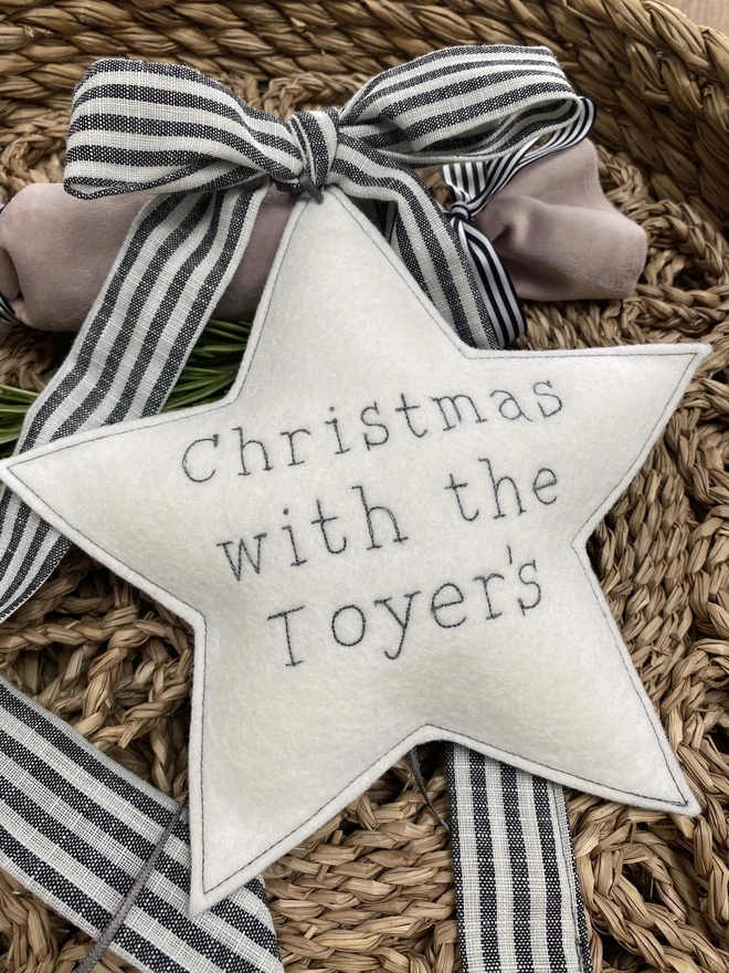  Personalised Felt Christmas Tree Topper Star