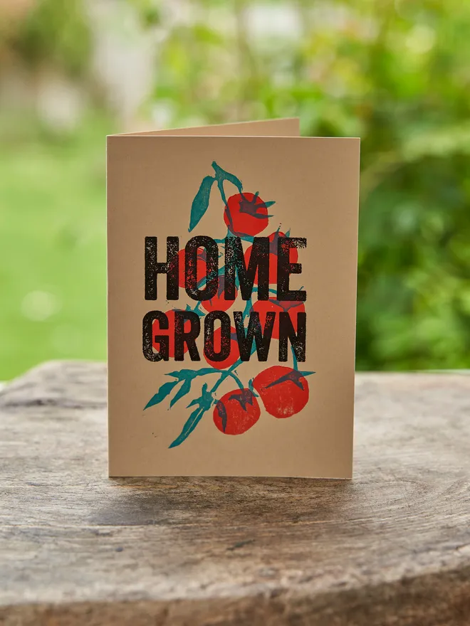 'Home grown' tomato themed print 