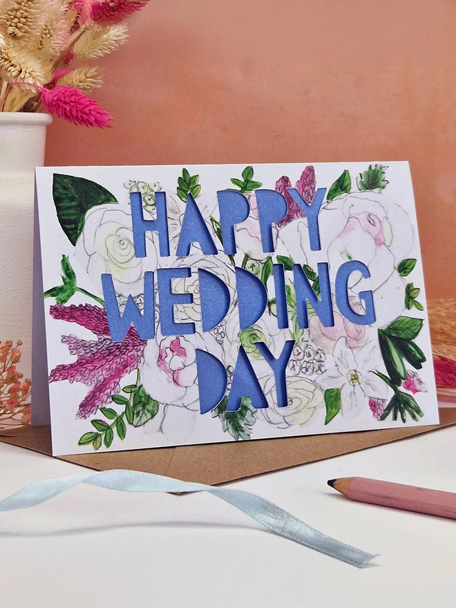 'Happy Wedding Day' Paper Cut Card