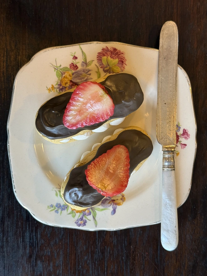 Fake food eclair, strawberry