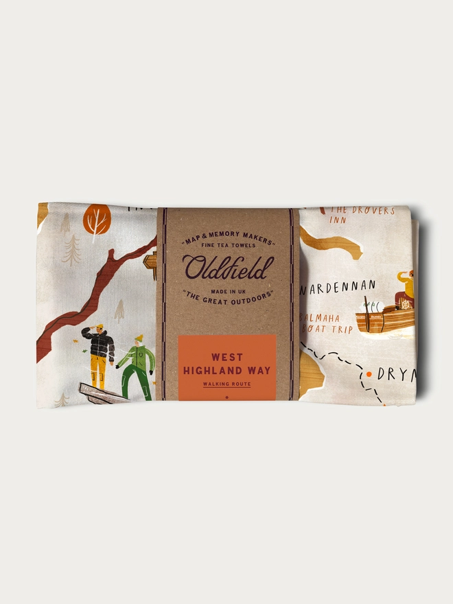 west highland way tea towel folded and packaged