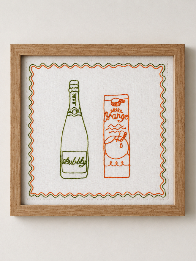 Framed Embroidered Buck's Fizz Wall Art