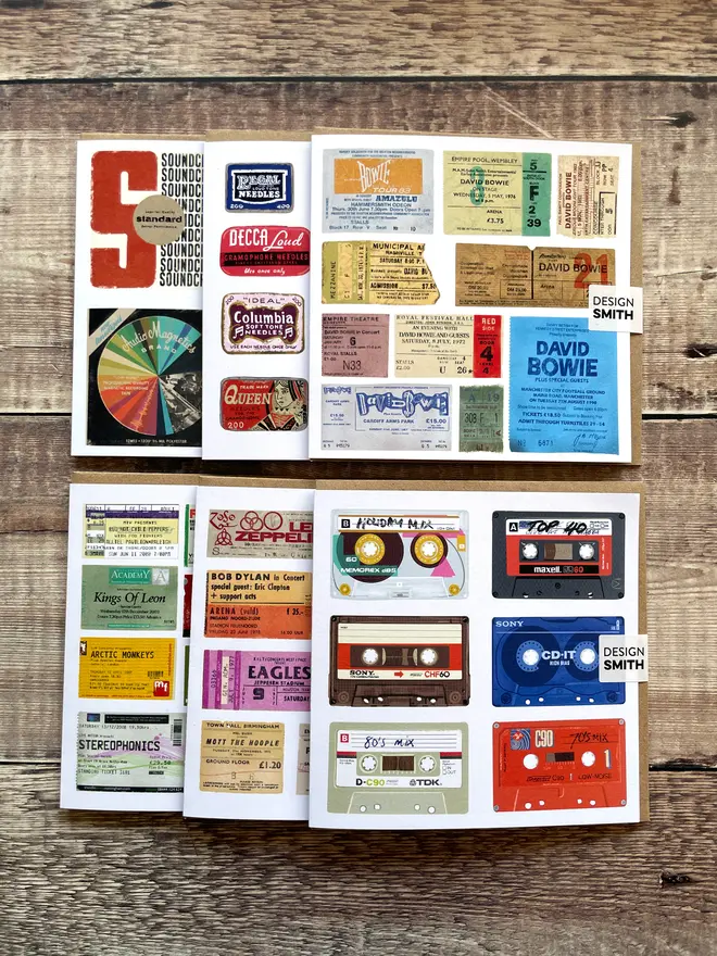 Example of Music Mix-Set of Six Blank Greetings Cards
