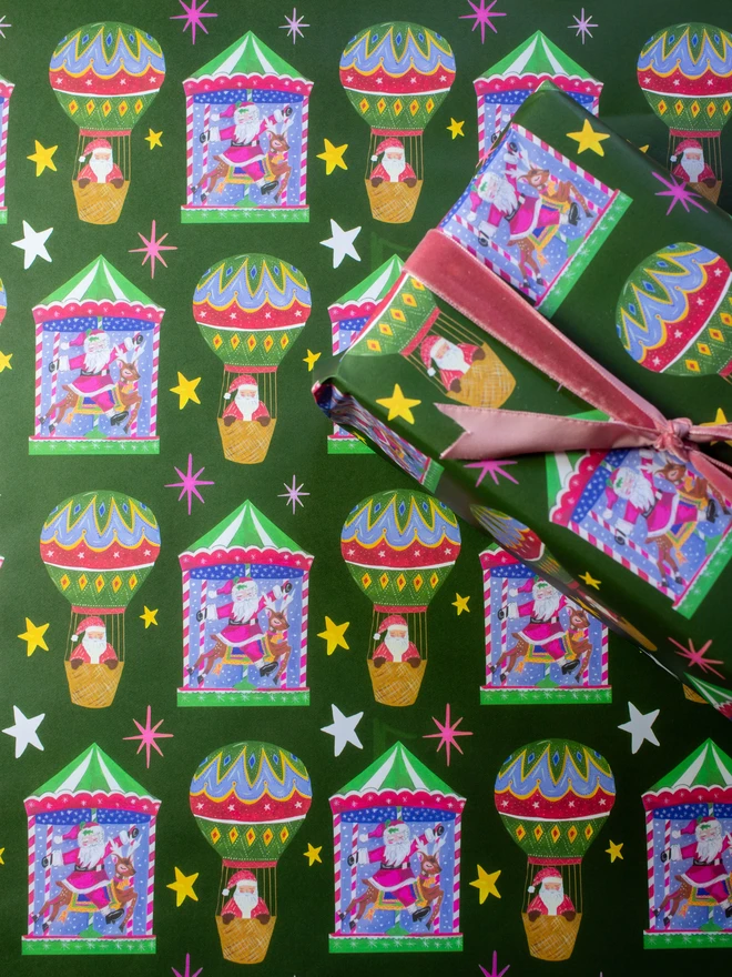 santa festive gift wrap