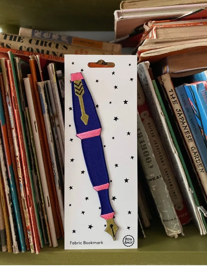 Fountain Pen Embroidered Fabric Bookmark