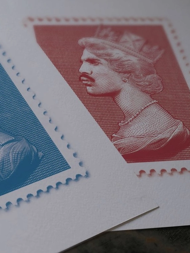 'Freddie Mercury Mini Stamp' Art Print 