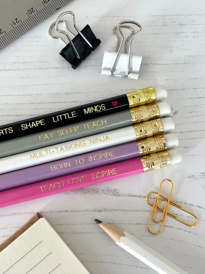Inspiring Teacher Pencil Gift (Set Of 5)