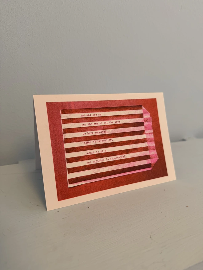 risograph poetic love art greetings card for anniversary and valentines 