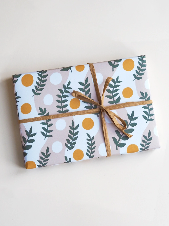 Waves pattern eco wrapping paper