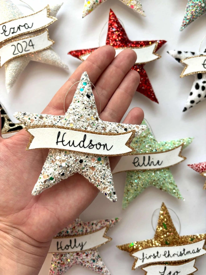 glitter star ornament 