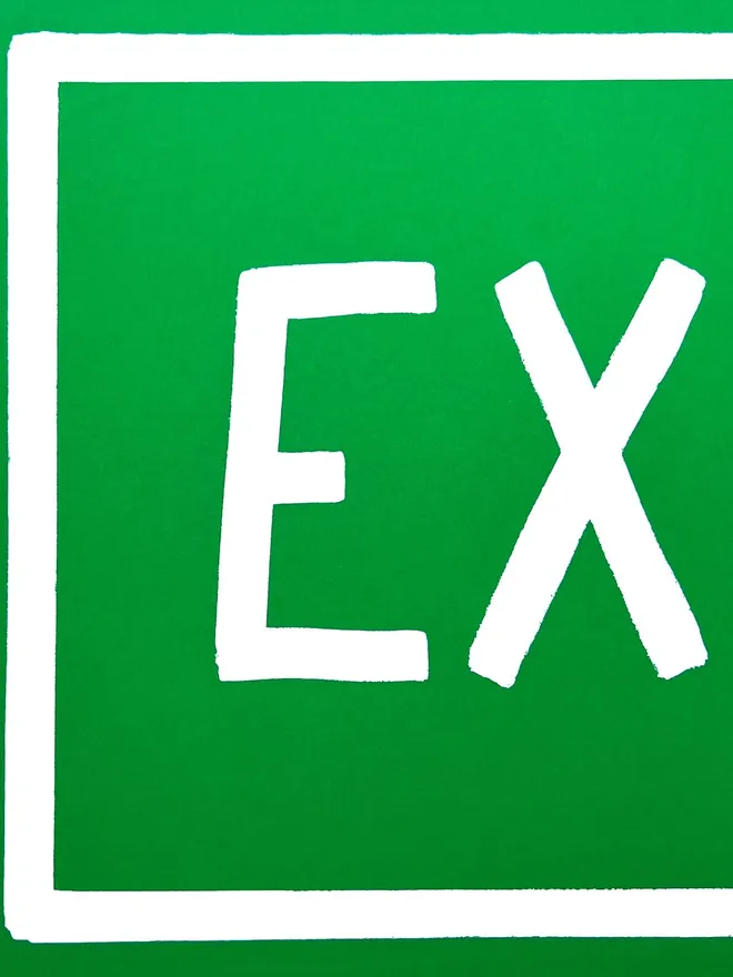 Exist - Green Exit Sign Screenprint