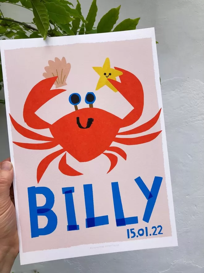 Personalised Crab Print