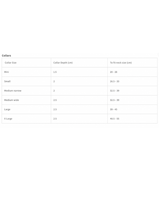 Size chart