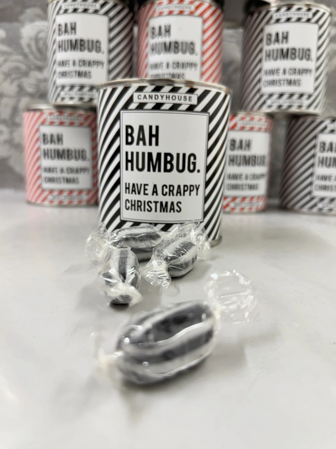 Tin Of Humbugs Bah Humbug Traditional Sweets Made In UK