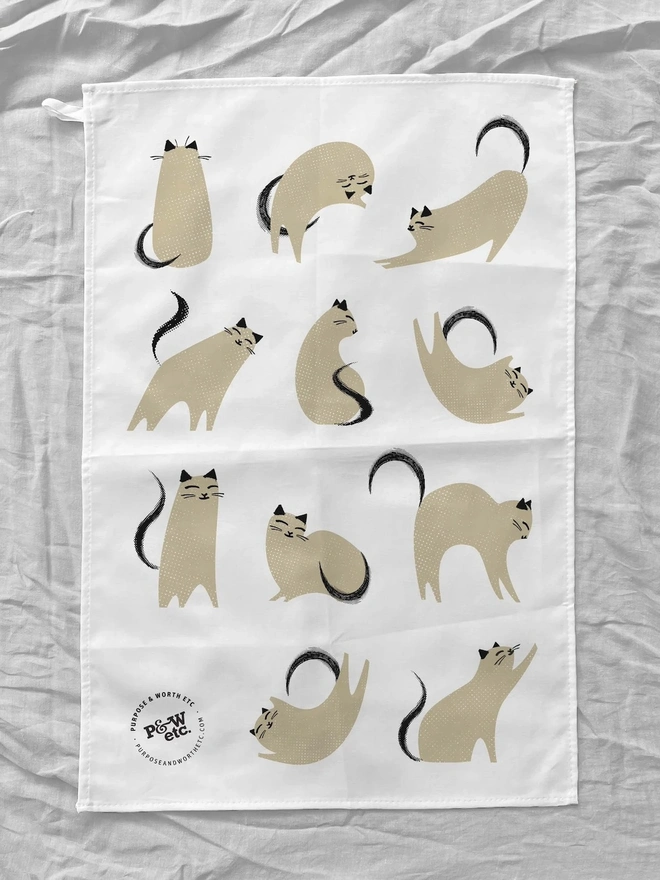 Cute Cat Tea Towel