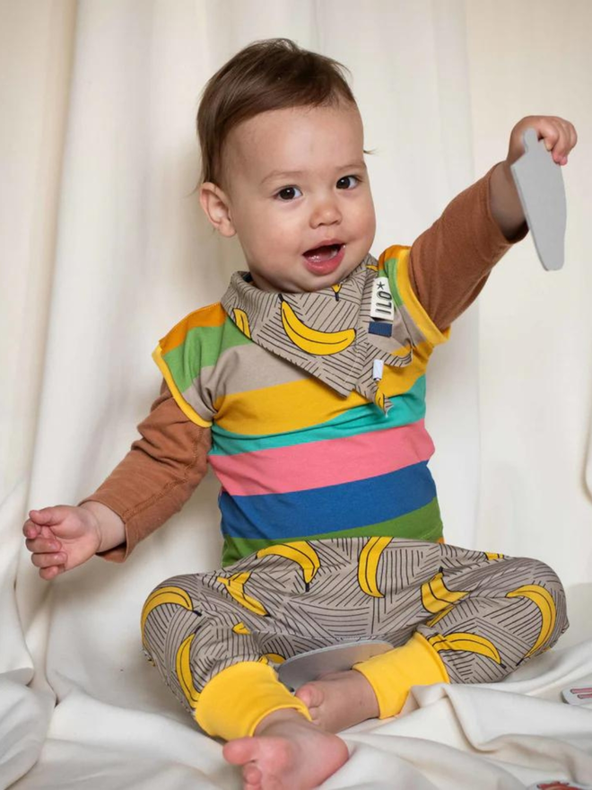 rainbow stripes organic baby tee