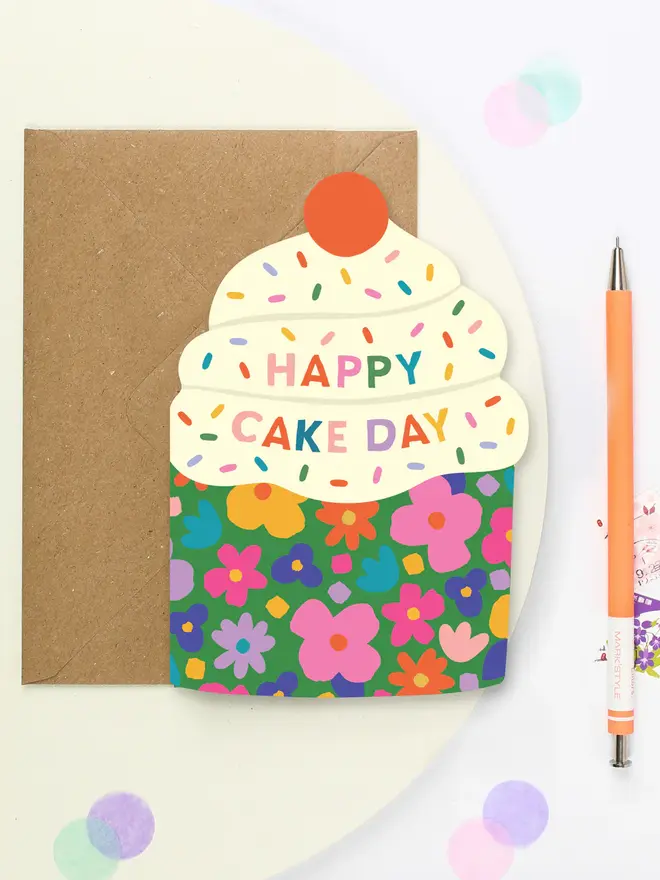 'Happy Cake Day' Cupcake Birthday Card